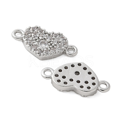 Brass Micro Pave Cubic Zirconia Connector Charms KK-U056-43P-1