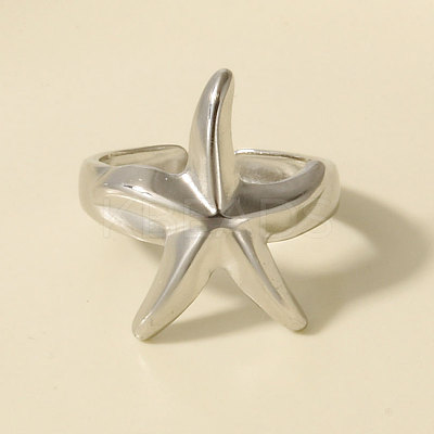 304 Stainless Steel Cuff Open Rings for Women MO3079-1-1