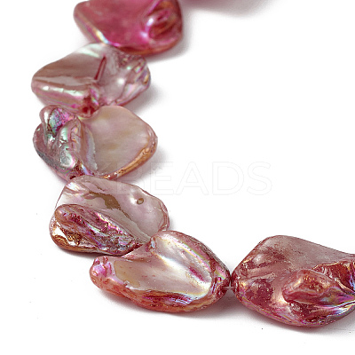 AB Color Plated Natural Freshwater Shell Beads Strands BSHE-G033-03A-1