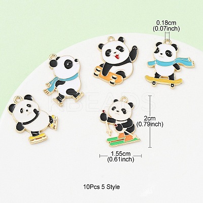 10Pcs 5 Style Rack Plating Alloy Enamel Pendants ENAM-YW0003-59-1