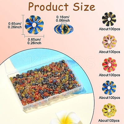 500Pcs 5 Colors Acrylic Beads SACR-YW0001-69-1