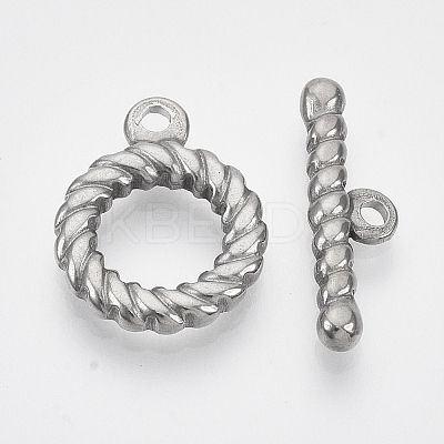 Tarnish Resistant 304 Stainless Steel Toggle Clasps LS-STAS-N087-04-1