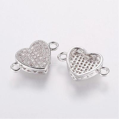 Brass Micro Pave Cubic Zirconia Links ZIRC-E114-01P-1