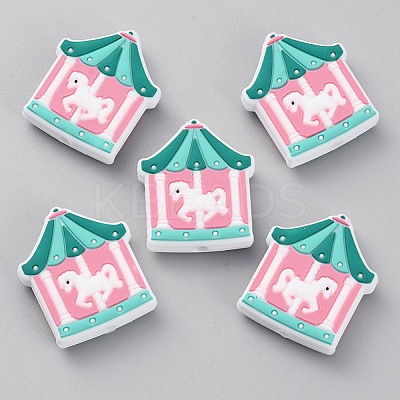 Merry-go-round Food Grade Eco-Friendly Silicone Beads SIL-TAC0004-16-1