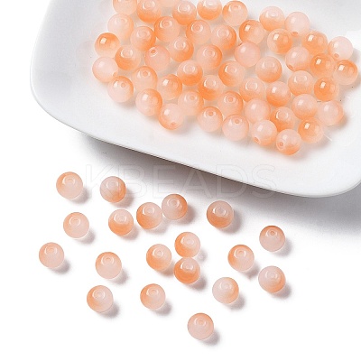 Baking Paint Imitation Jade Glass Round Bead Strands DGLA-YW0001-19H-1