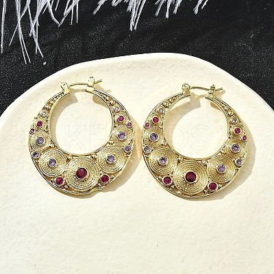 Brass Hoop Earrings EJEW-Z086-07G-1