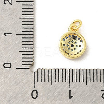 Real 18K Gold Plated Rack Plating Brass Micro Pave Cubic Zirconia Pendants Charms KK-S396-01F-1