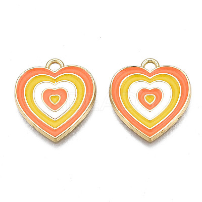 Rack Plating Light Gold Alloy Enamel Pendants LS-ENAM-Q444-014M-RS-1