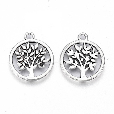 Tibetan Style Alloy Pendants TIBE-S323-022AS-RS-1