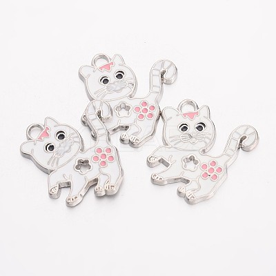 Alloy Enamel Kitten Pendants LS-EA556Y-1-1