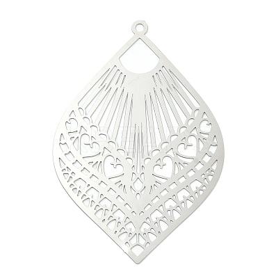Non-Tarnish 304 Stainless Steel Filigree Big Pendants STAS-K257-04P-1