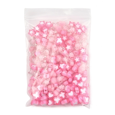 200Pcs 5 Styles Transparent Acrylic Beads TACR-FS0001-54A-1