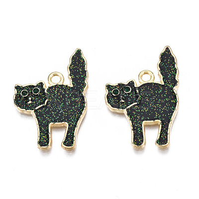 Halloween Rack Plating Alloy Enamel Pendants X-PALLOY-N164-005LG-1