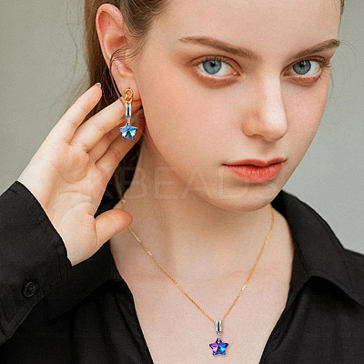 24Pcs 8 Styles AB Color Transparent Glass European Dangle Charms PALLOY-AR00050-1