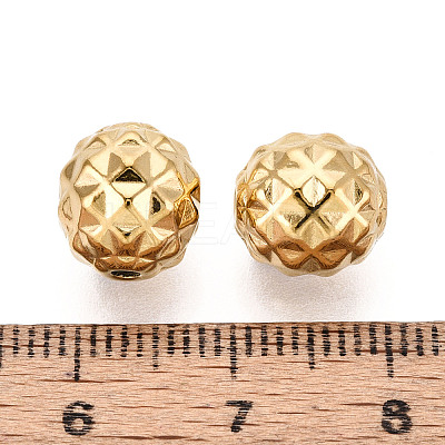 Textured 304 Stainless Steel Waffle Beads STAS-T072-03G-1