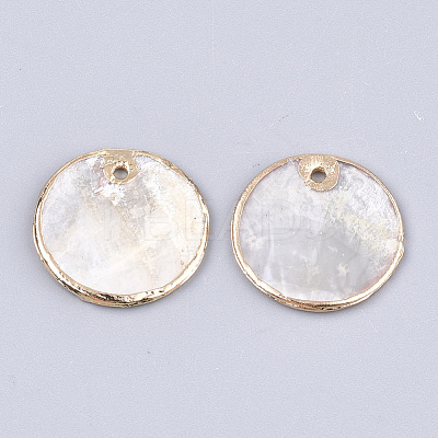 Natural Capiz Shell Pendants SHEL-T012-07B-1