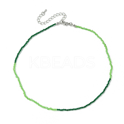 Faceted Rondelle Glass Beaded Necklace for Women NJEW-M208-02A-1