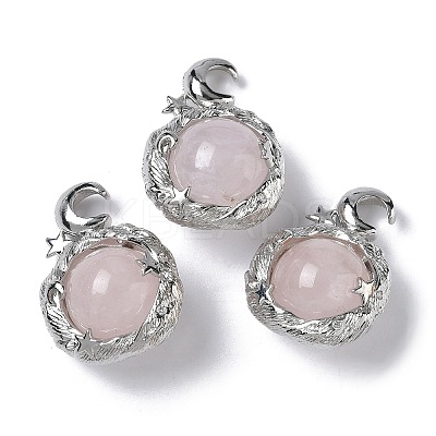 Natural Rose Quartz Pendants G-A298-02P-07-1