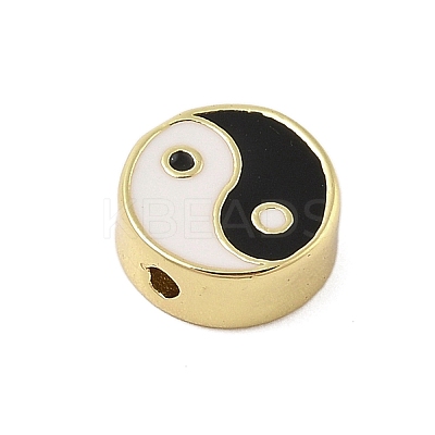 Rack Plating Brass Enamel Beads KK-Z074-04G-1