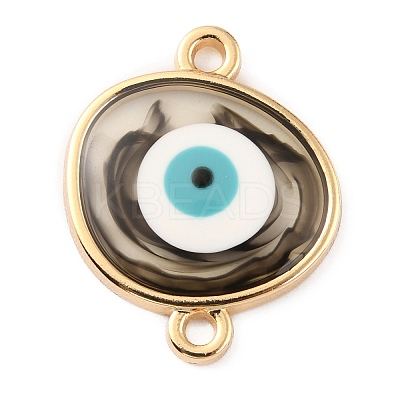 Transparent Evil Eye Resin Connector Charms RESI-WH0021-47B-1