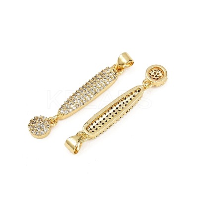 Brass Micro Pave Cubic Zirconia Pendants KK-S526-21G-1