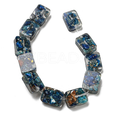 Dyed Natural Imperial Jasper with Resin Beads Strands G-G083-F07-01-1