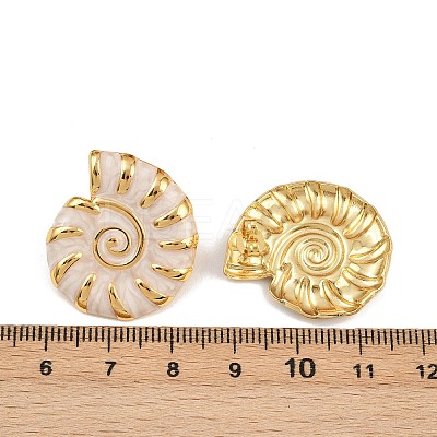 304 Stainless Steel Enamel Conch Stud Earrings LS-EJEW-L276-01G-01-1