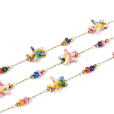 Handmade 316 Stainless Steel Starfish Link Chains CHS-N006-03F-G-1