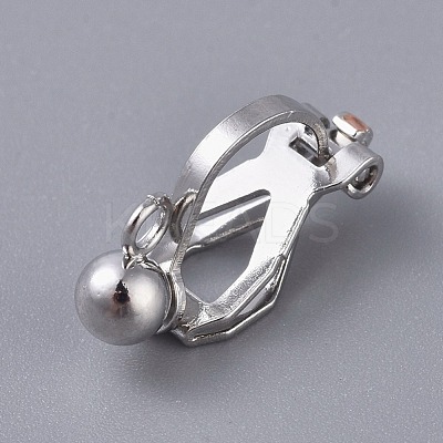 Brass Clip-on Earring Findings. with Loop KK-WH0033-64P-1