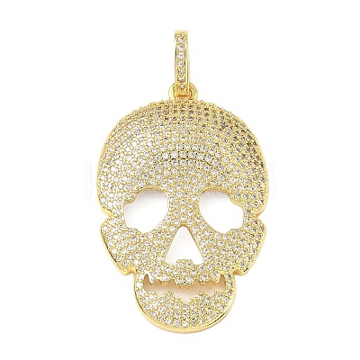 Brass Micro Pave Cubic Zirconia Pendants KK-C105-01G-1