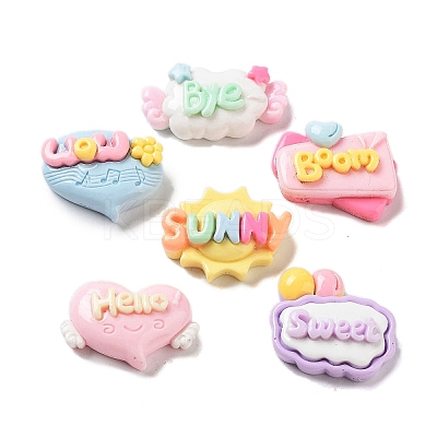 Macaron Color Opaque Resin Decoden Cabochons RESI-K035-03-1