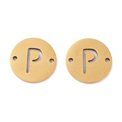 PVD Vacuum Plating 201 Stainless Steel Hollow Flat Round Links FIND-R149-03P-G-1