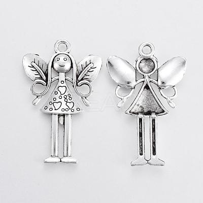 Tibetan Style Girl Alloy Big Pendants PALLOY-E391-32AS-1