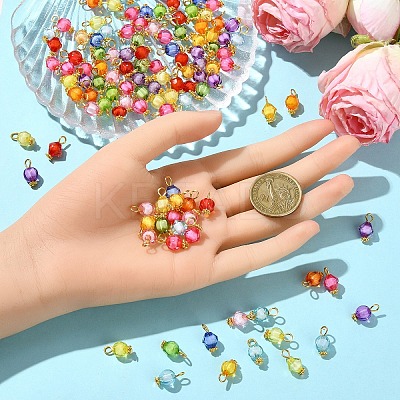 100Pcs Transparent Acrylic Bead in Bead Pendants PALLOY-YW00078-01-1