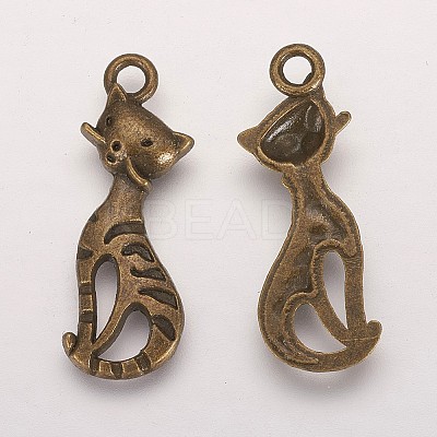 Tibetan Style Alloy Kitten Pendants X-PALLOY-2703-AB-FF-1