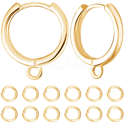 20Pcs Brass Huggie Hoop Earring Findings KK-BBC0021-39-1