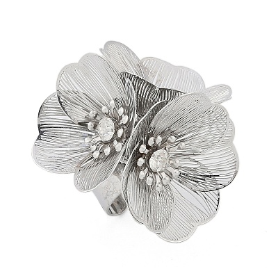 Alloy Rhinestone Cuff Rings for Women RJEW-Z047-04P-1