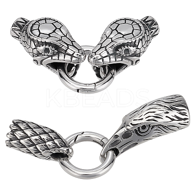 2 Sets 2 Styles Tibetan Style 304 Stainless Steel Spring Gate Rings FIND-PH0025-51A-1