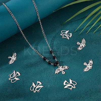 16Pcs 2 Styles 304 Stainless Steel Pendants STAS-UN0050-33-1