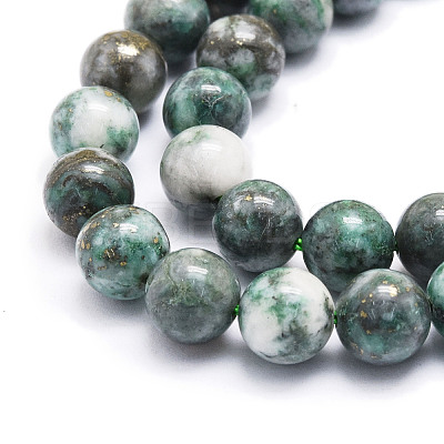 Natural Dioptase Round Beads Strands G-E569-Q01-B-1