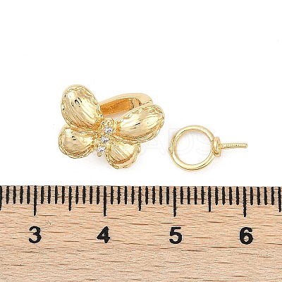 Brass Micro Pave Clear Cubic Zirconia Fold Over Clasps KK-U043-21G-1