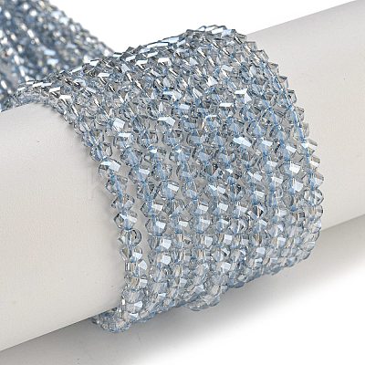 Electroplate Glass Beads Strands GLAA-Q105-04S-1