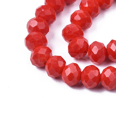 Opaque Solid Color Imitation Jade Glass Beads Strands EGLA-A044-P8mm-D22-1