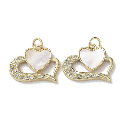 Brass Micro Pave Cubic Zirconia Pendants KK-G485-34C-G-1