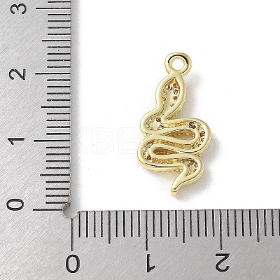 Brass Micro Pave Clear Cubic Zirconia Pendants KK-S505-04G-01-1