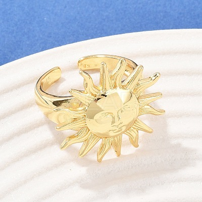 Brass Adjustable Cuff Open Rings RJEW-C145-03G-1
