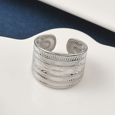 304 Stainless Steel Open Cuff Rings RJEW-A079-01F-P-1