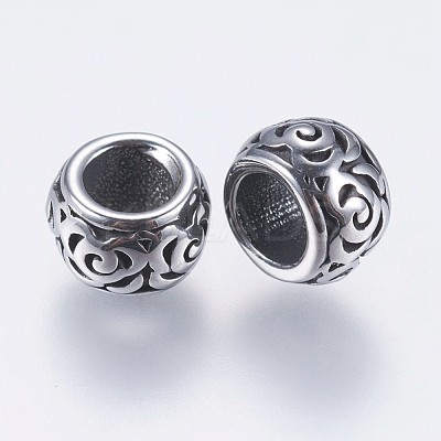 304 Stainless Steel European Beads STAS-I069-08AS-1