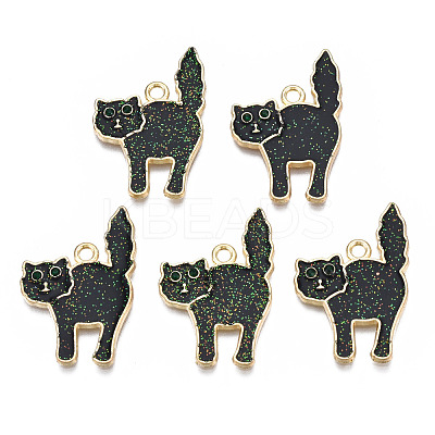 Halloween Rack Plating Alloy Enamel Pendants PALLOY-N164-005LG-1