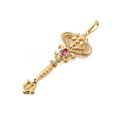 Brass Micro Pave Cubic Zirconia Big Pendants KK-B147-04G-01-1